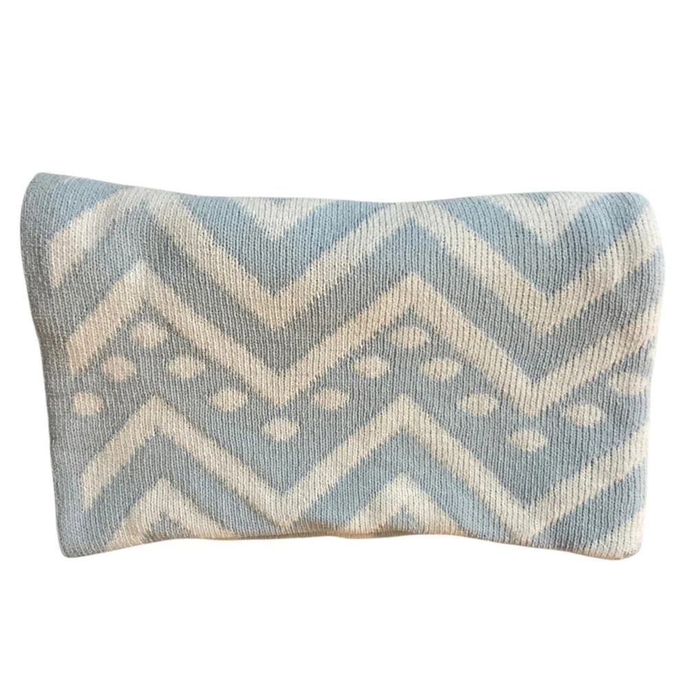 Harper Canyon Baby Blanket Blue White Chevron Dot Print 38x30